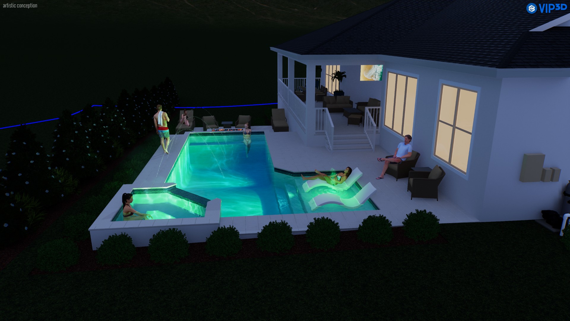 Pool with premium lighting
